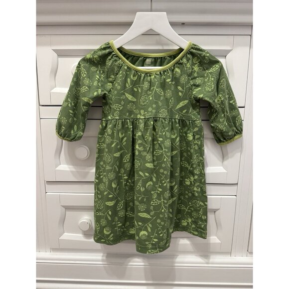 Tea Collection Green Dress Size 4 Girls 100% Cotton - Picture 2 of 7